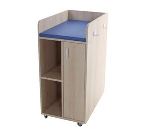 Meuble de change compact à roulettes avec Matelas